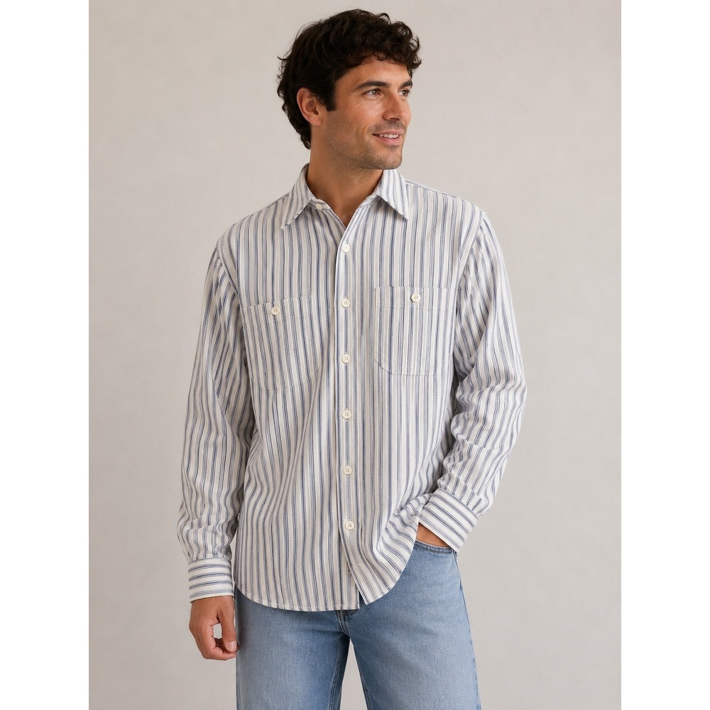 Polo Ralph Lauren Mens L Vintage Nautical Oxford Shirt Anchor Button Stripe